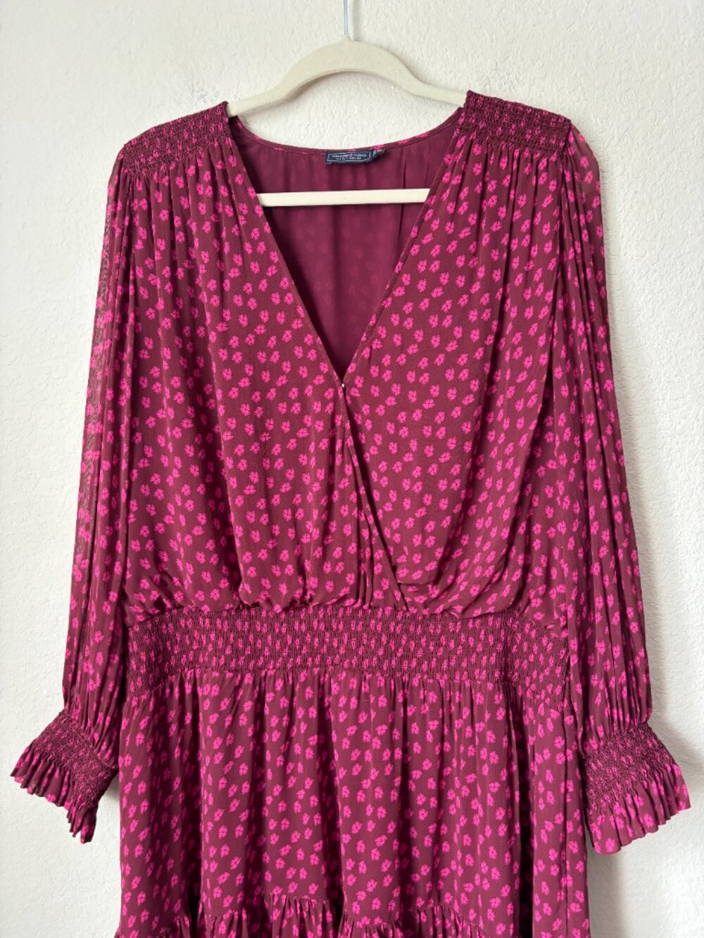 Vineyard Vines XL Faux Wrap Long Sleeve Tiered Mini Dress - Picture 4 of 13
